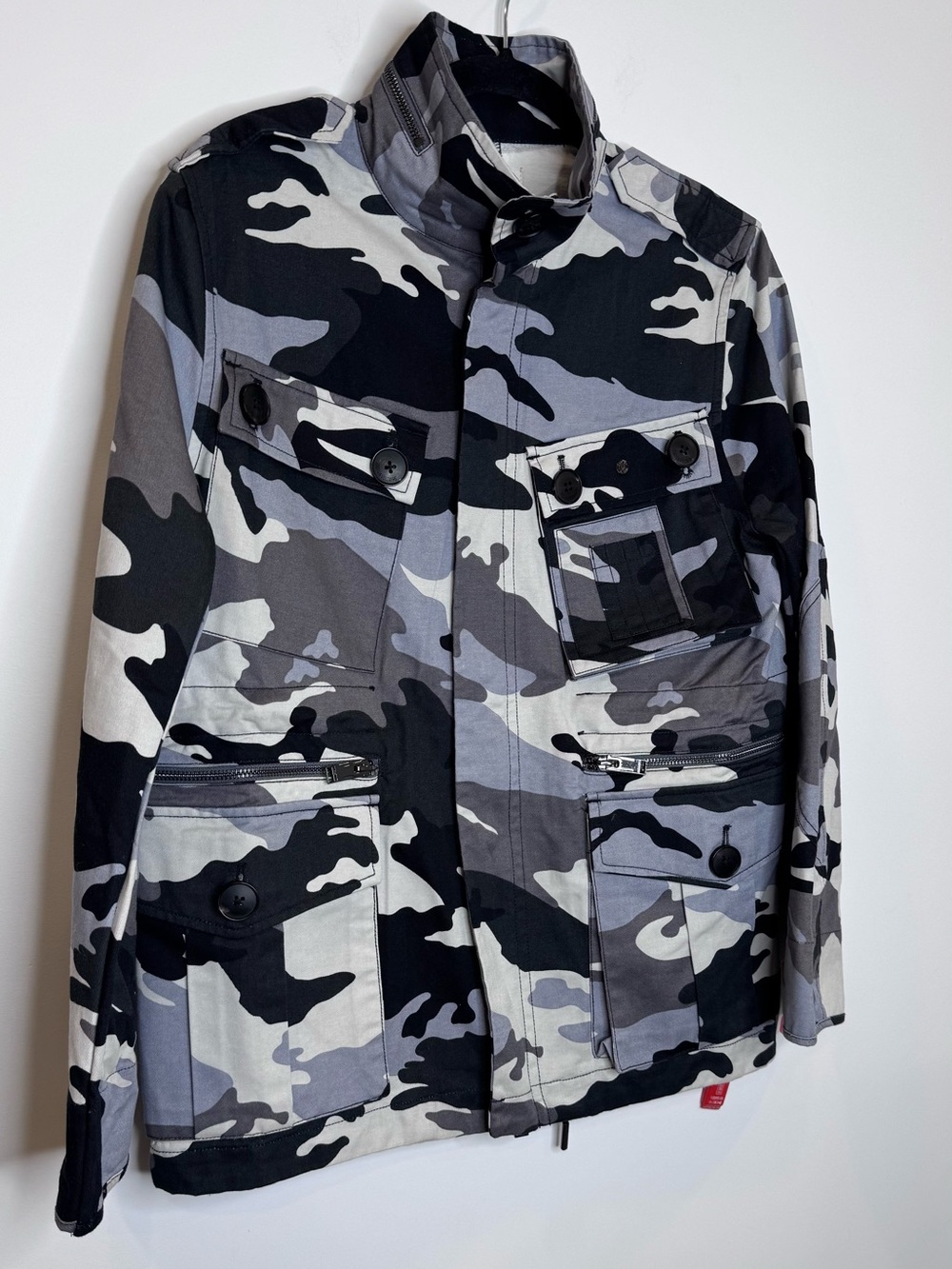 Zadig & Voltaire Black And Gray Kola Camo Jacket Womens Size Small - Picture 2 of 6